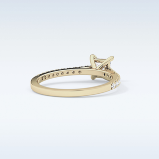 0.57 CT Pave Engagement Ring Featuring Princess Moissanite