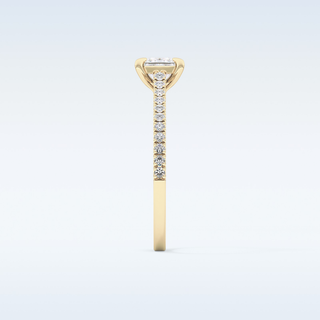 0.57 CT Pave Engagement Ring Featuring Princess Moissanite