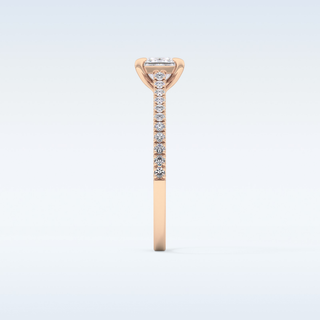 0.57 CT Pave Engagement Ring Featuring Princess Moissanite