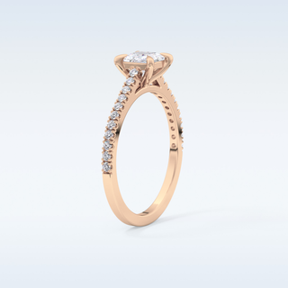 0.57 CT Pave Engagement Ring Featuring Princess Moissanite