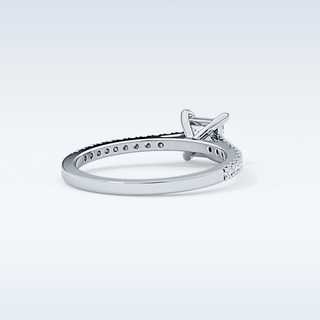 0.57 CT Pave Engagement Ring Featuring Princess Moissanite