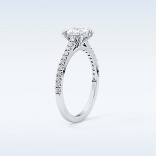 0.57 CT Pave Engagement Ring Featuring Princess Moissanite