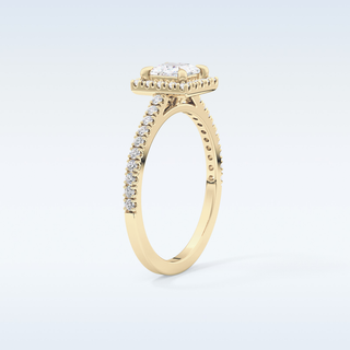 0.57 CT Halo & Pave Engagement Ring Featuring Princess Moissanite