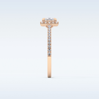 0.57 CT Halo & Pave Engagement Ring Featuring Princess Moissanite