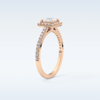 0.57 CT Halo & Pave Engagement Ring Featuring Princess Moissanite