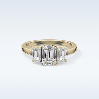 Elegant 1.02 CT Three Stones Engagement Ring Featuring Emerald Moissanite