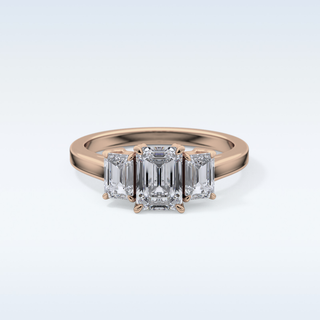 Elegant 1.02 CT Three Stones Engagement Ring Featuring Emerald Moissanite