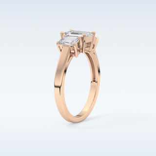 Elegant 1.02 CT Three Stones Engagement Ring Featuring Emerald Moissanite
