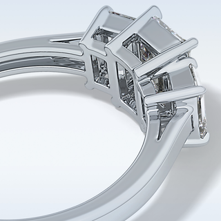 Elegant 1.02 CT Three Stones Engagement Ring Featuring Emerald Moissanite