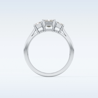Elegant 1.02 CT Three Stones Engagement Ring Featuring Emerald Moissanite