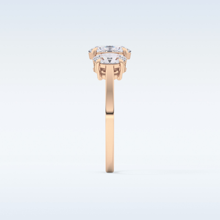 Elegant 0.91 CT Three Stones Engagement Ring Featuring Oval Moissanite