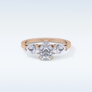 Elegant 0.81 CT Three Stones Engagement Ring Featuring Pear Moissanite