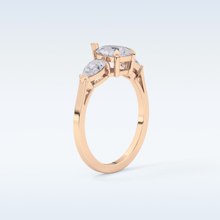 Elegant 0.81 CT Three Stones Engagement Ring Featuring Pear Moissanite