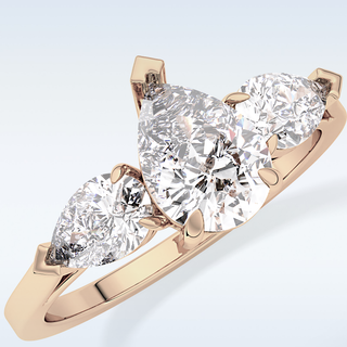 Elegant 0.81 CT Three Stones Engagement Ring Featuring Pear Moissanite