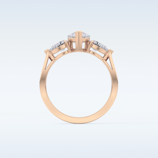 Elegant 0.81 CT Three Stones Engagement Ring Featuring Pear Moissanite