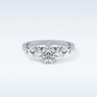 Elegant 0.81 CT Three Stones Engagement Ring Featuring Pear Moissanite