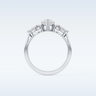 Elegant 0.81 CT Three Stones Engagement Ring Featuring Pear Moissanite