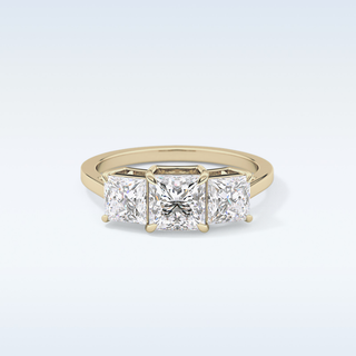 Elegant 1.04 CT Three Stones Engagement Ring Featuring Princess Moissanite