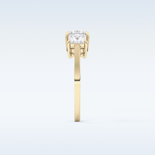 Elegant 1.04 CT Three Stones Engagement Ring Featuring Princess Moissanite