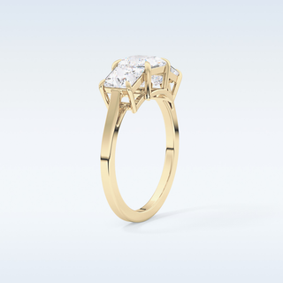 Elegant 1.04 CT Three Stones Engagement Ring Featuring Princess Moissanite