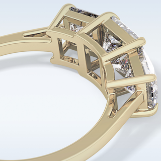 Elegant 1.04 CT Three Stones Engagement Ring Featuring Princess Moissanite