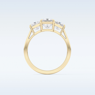 Elegant 1.04 CT Three Stones Engagement Ring Featuring Princess Moissanite