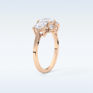 Elegant 1.04 CT Three Stones Engagement Ring Featuring Princess Moissanite