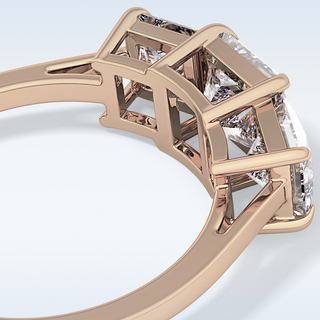 Elegant 1.04 CT Three Stones Engagement Ring Featuring Princess Moissanite