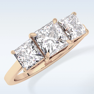 Elegant 1.04 CT Three Stones Engagement Ring Featuring Princess Moissanite
