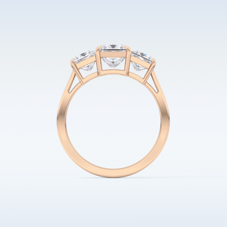 Elegant 1.04 CT Three Stones Engagement Ring Featuring Princess Moissanite