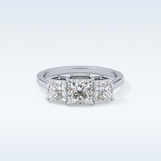 Elegant 1.04 CT Three Stones Engagement Ring Featuring Princess Moissanite