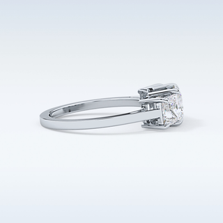 Elegant 1.04 CT Three Stones Engagement Ring Featuring Princess Moissanite