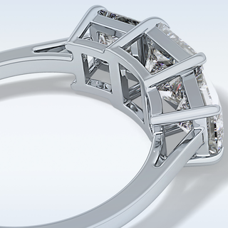 Elegant 1.04 CT Three Stones Engagement Ring Featuring Princess Moissanite