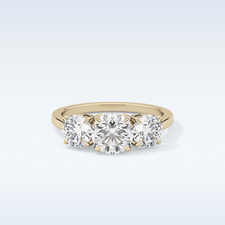 Elegant 1.03 CT Three Stones Engagement Ring Featuring Round Moissanite