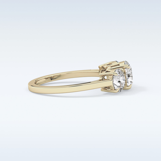 Elegant 1.03 CT Three Stones Engagement Ring Featuring Round Moissanite