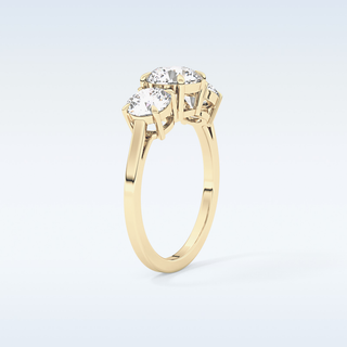 Elegant 1.03 CT Three Stones Engagement Ring Featuring Round Moissanite