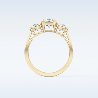 Elegant 1.03 CT Three Stones Engagement Ring Featuring Round Moissanite