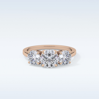 Elegant 1.03 CT Three Stones Engagement Ring Featuring Round Moissanite