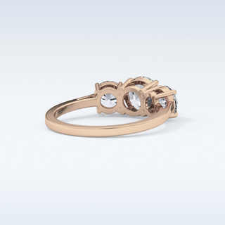 Elegant 1.03 CT Three Stones Engagement Ring Featuring Round Moissanite