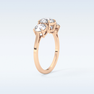 Elegant 1.03 CT Three Stones Engagement Ring Featuring Round Moissanite