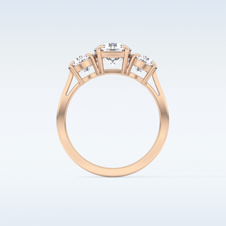 Elegant 1.03 CT Three Stones Engagement Ring Featuring Round Moissanite