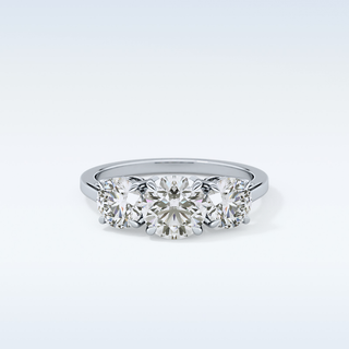 Elegant 1.03 CT Three Stones Engagement Ring Featuring Round Moissanite
