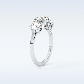 Elegant 1.03 CT Three Stones Engagement Ring Featuring Round Moissanite