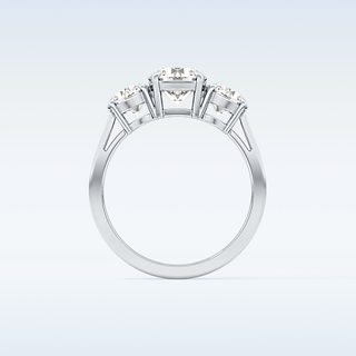 Elegant 1.03 CT Three Stones Engagement Ring Featuring Round Moissanite