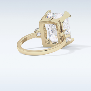 Elegant 10.45 CT Three Stones Engagement Ring Featuring Radiant Moissanite