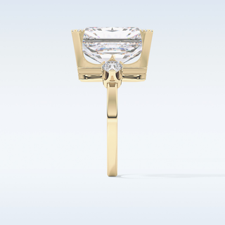 Elegant 10.45 CT Three Stones Engagement Ring Featuring Radiant Moissanite