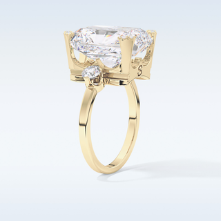 Elegant 10.45 CT Three Stones Engagement Ring Featuring Radiant Moissanite