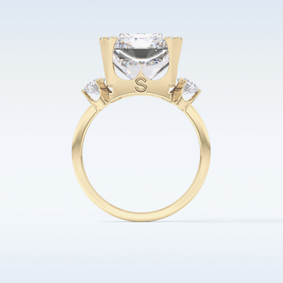 Elegant 10.45 CT Three Stones Engagement Ring Featuring Radiant Moissanite