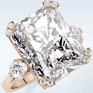 Elegant 10.45 CT Three Stones Engagement Ring Featuring Radiant Moissanite