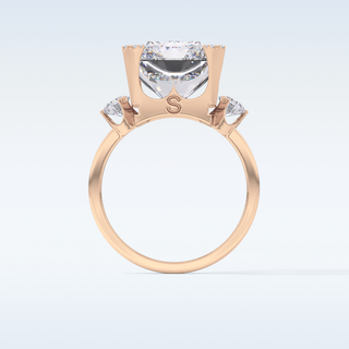Elegant 10.45 CT Three Stones Engagement Ring Featuring Radiant Moissanite